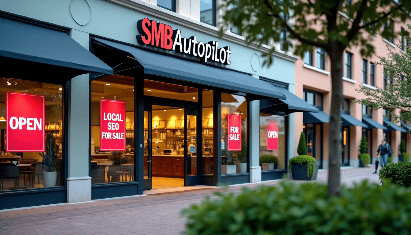 SMB Autopilot Store selling Local SEO for small businesses and medium sized businesses. Outdoor mall store.